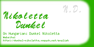 nikoletta dunkel business card